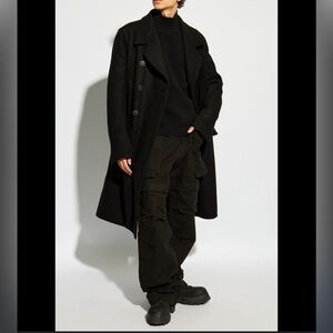 Rick Owens Wool Double Breasted Coat